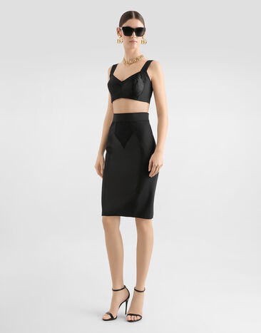 Dolce & Gabbana Lace and satin skirt Black F4BKDTGDCLS