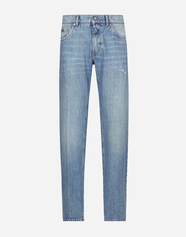 Dolce & Gabbana Vaqueros clásicos de denim con bordado DG Multicolor GP02XZG8LN1