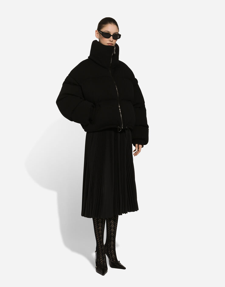 Dolce & Gabbana Falda plato plisada en paño de lana Negro F4CW4TFUZC3