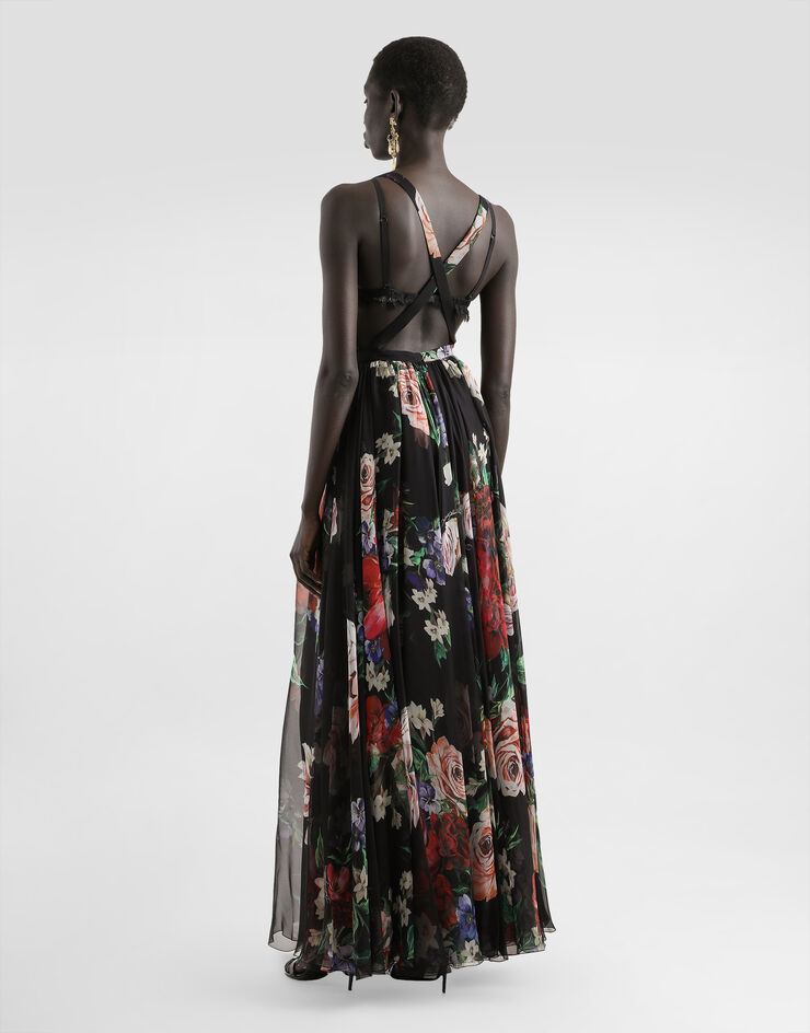 Dolce & Gabbana Long floral-print chiffon dress Print F6ZA1TIS1Y7