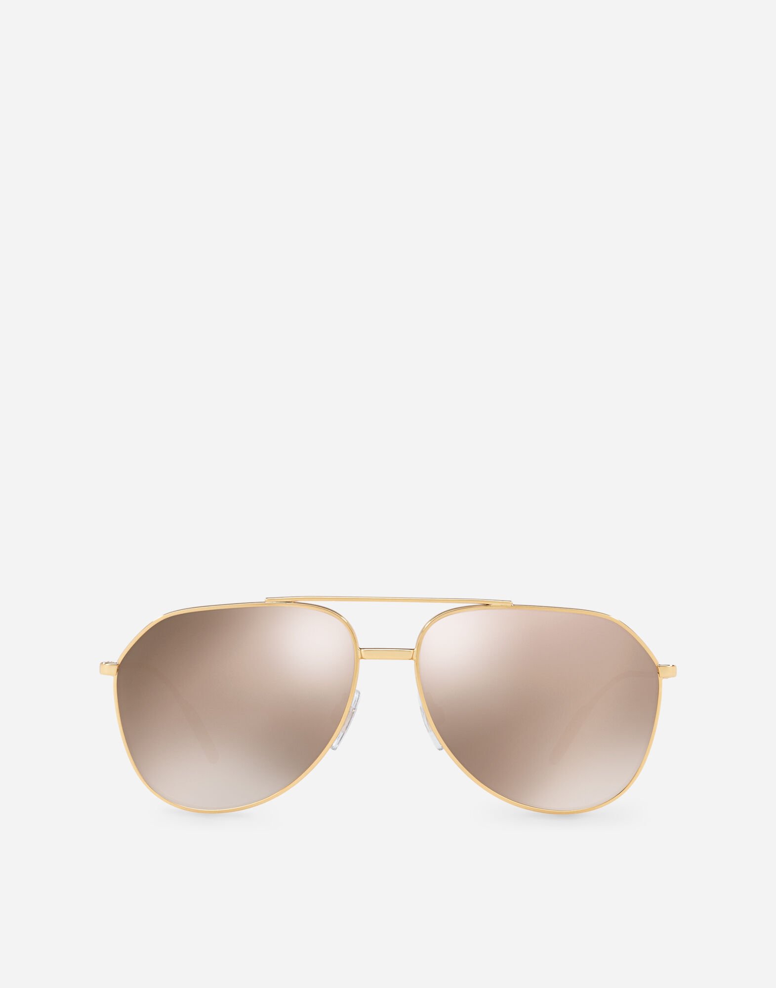 Aviator Sunglasses In Gold Plated Metal Men Dolce Gabbana
