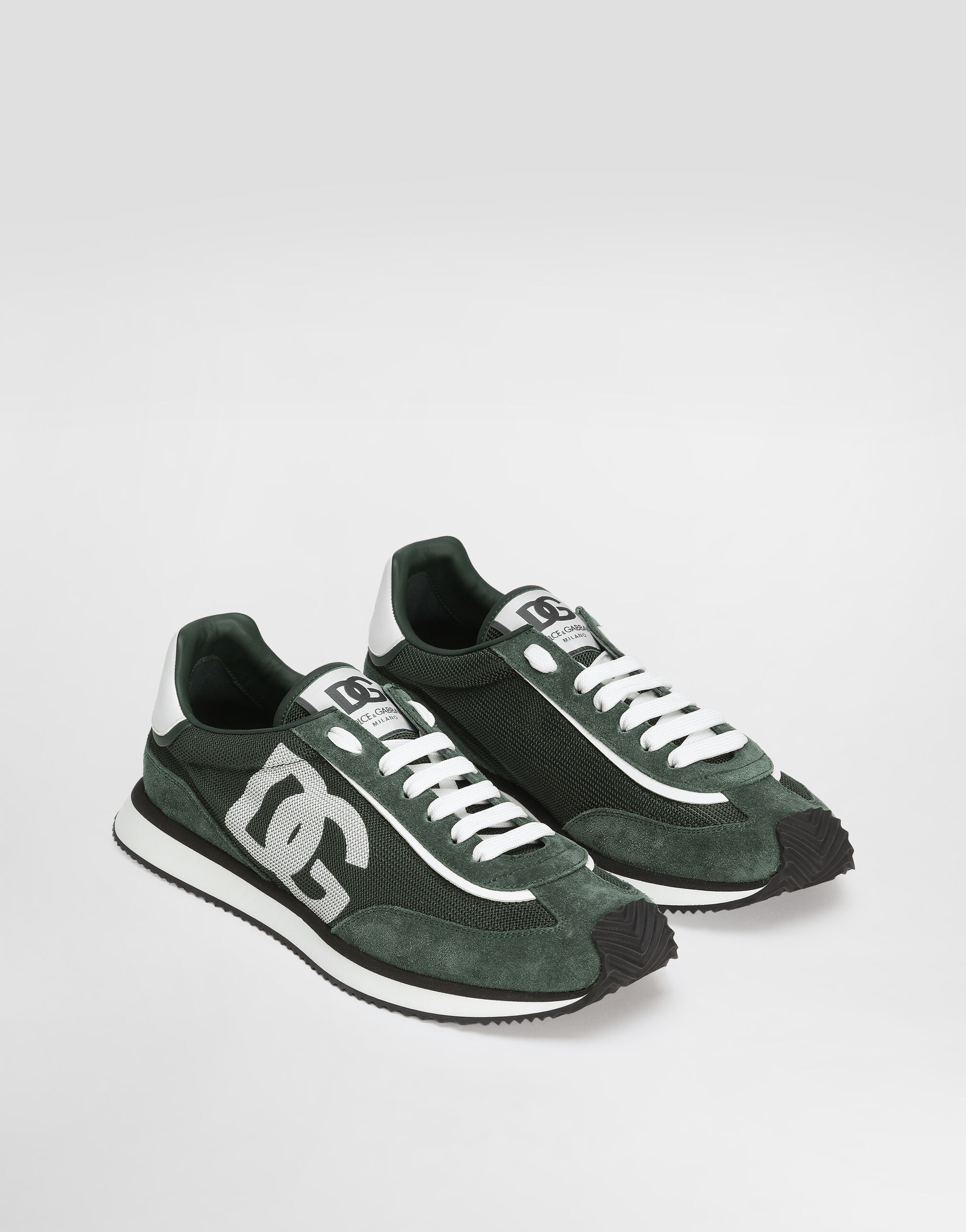 Mixed-material DG CUSHION sneakers in Green for Men