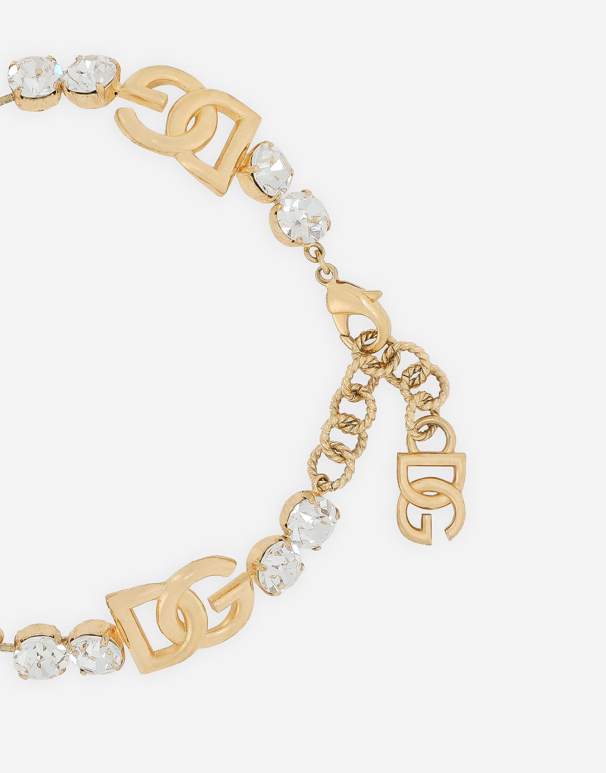 Rhinestoned choker with DG logo in Gold for Women | Dolce&Gabbana® US