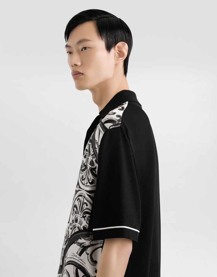 Dolce & Gabbana Camisa oversize con estampado de mayólica Multicolor GXVC0TJFMZG