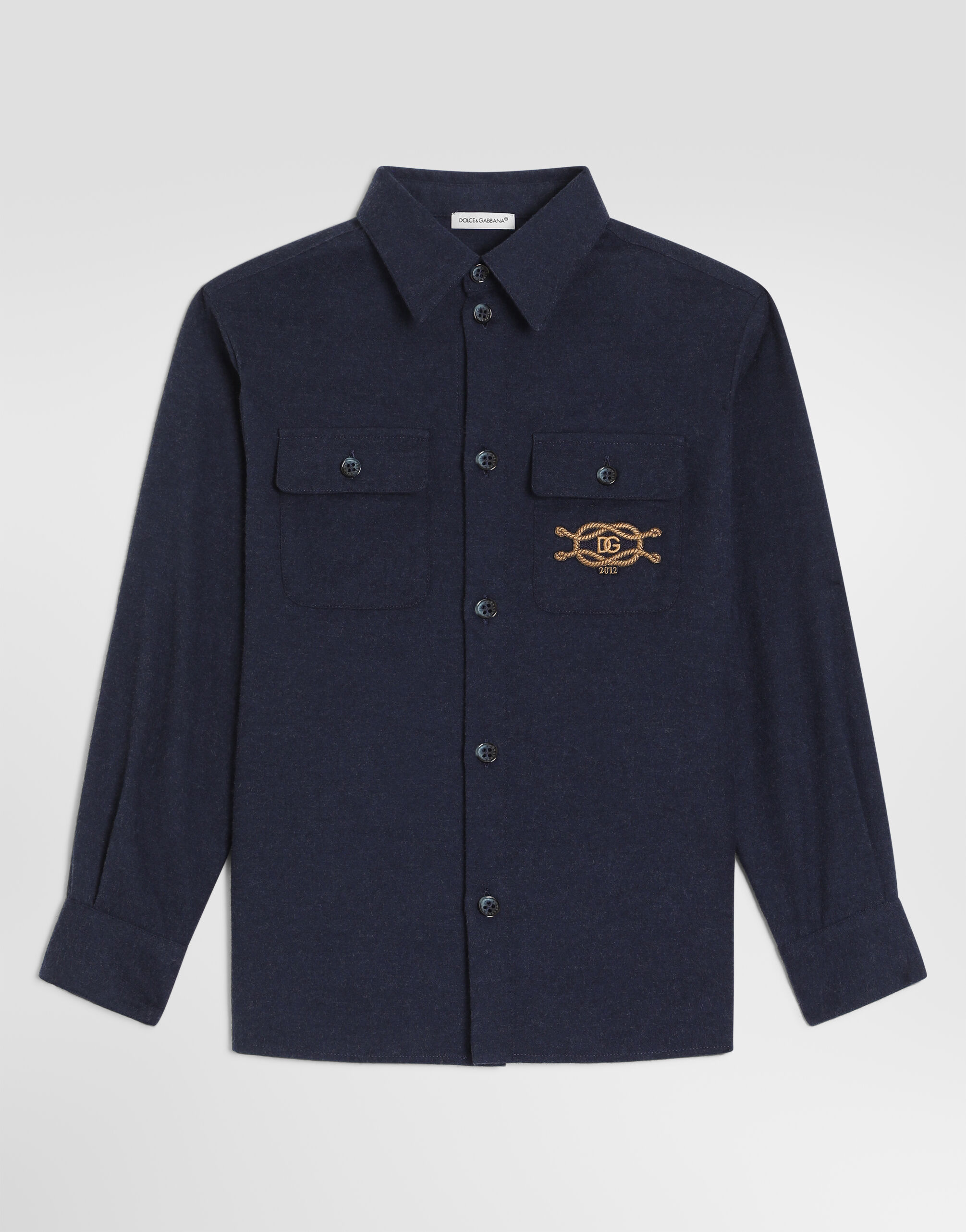 Camisa en franela mélange in Gris for Boys | Dolce&Gabbana® US