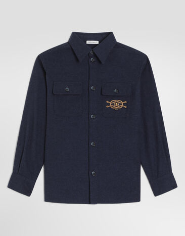 Dolce & Gabbana Melange flannel shirt Grey L45S12FU5ZI