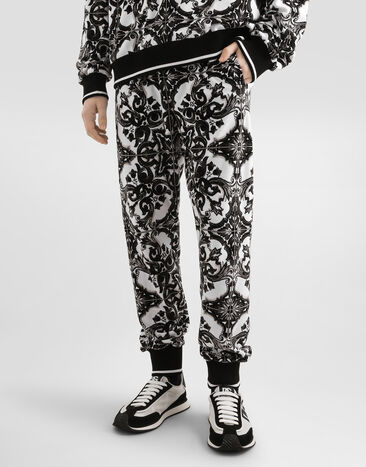 Dolce & Gabbana Majolica-print jacquard chenille trousers Multicolor GV2VHTHJMP9