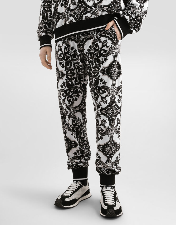 Dolce & Gabbana Majolica-print jacquard chenille trousers Multicolor GV2VHTHJMP9