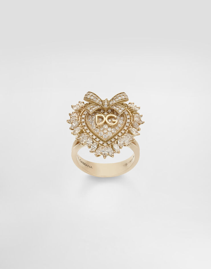 Dolce & Gabbana Devotion Ring 18 carat yellow gold and diamonds Gold WRND1KWYEDW