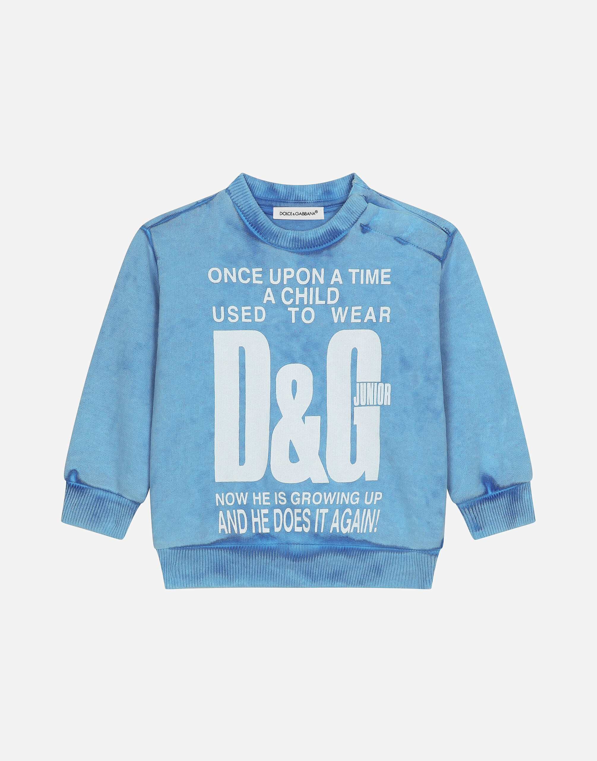 Dolce & Gabbana Sweat-shirt ras de cou en jersey Blanc L1JTEYG7K7R