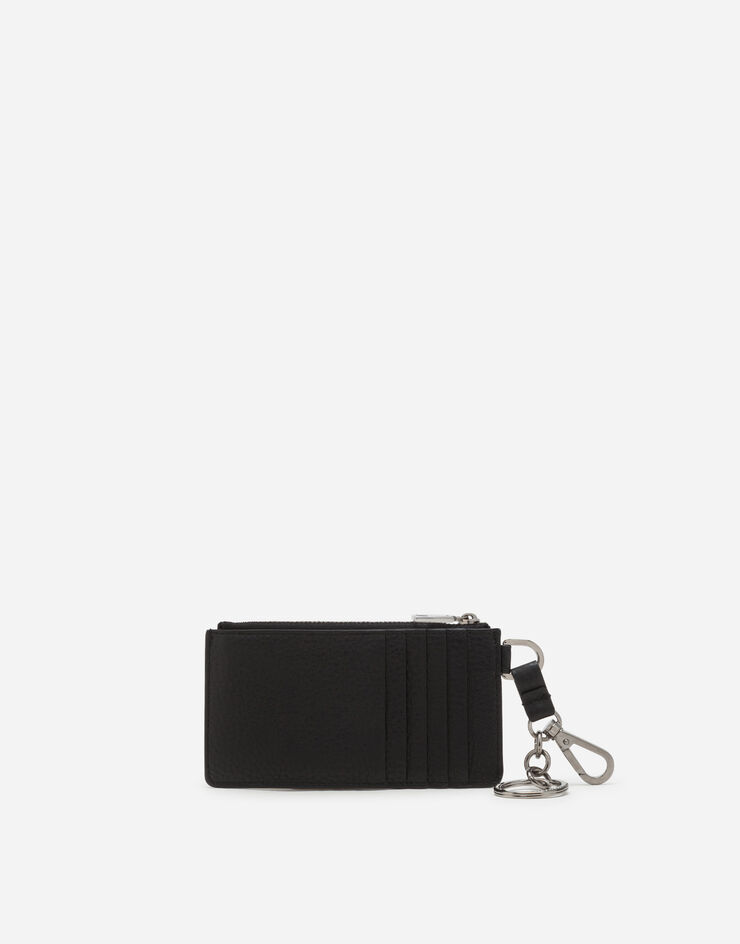 Dolce & Gabbana CALFSKIN COIN PURSE WITH SNAP HOOK BLACK BP2579AJ773