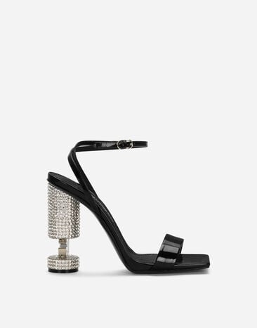 Dolce&Gabbana Sandalia en piel de becerro brillante Negro F6R3UTFUGBJ