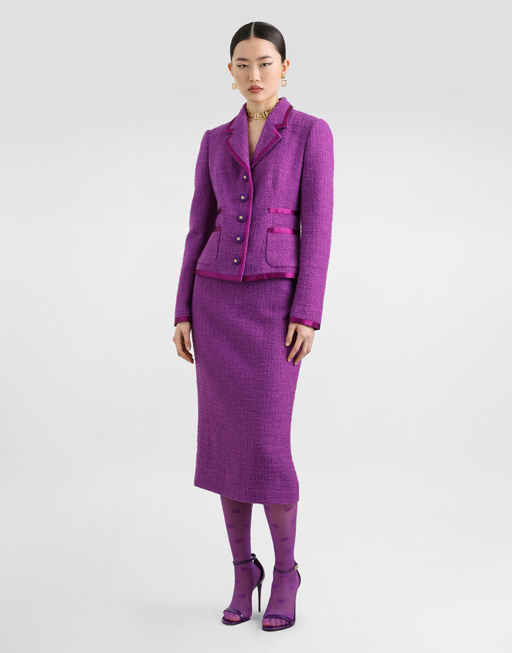 Dolce & Gabbana Rachel tweed jacket Purple F27DITFMTAC