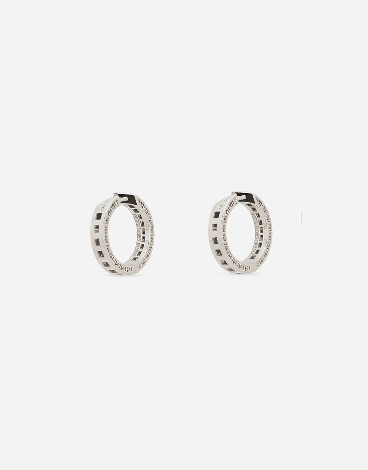 Dolce & Gabbana Pendientes Anna en oro blanco de 18 kt con zafiros azules Blanco WEQA5GWSALB