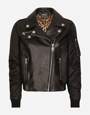 Dolce & Gabbana Leather biker jacket Black F759LTFLRC2
