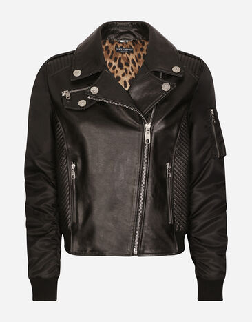 Dolce & Gabbana Leather biker jacket Black BI3149A1037