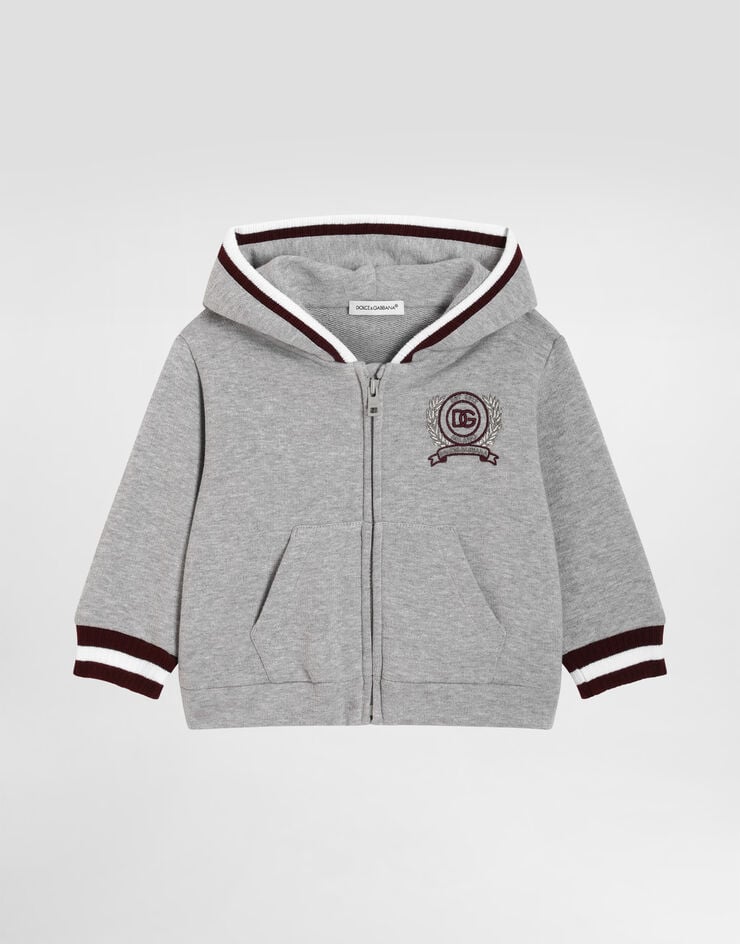 Dolce & Gabbana Sudadera con capucha y bordado Grey L1JWNKG7PVB