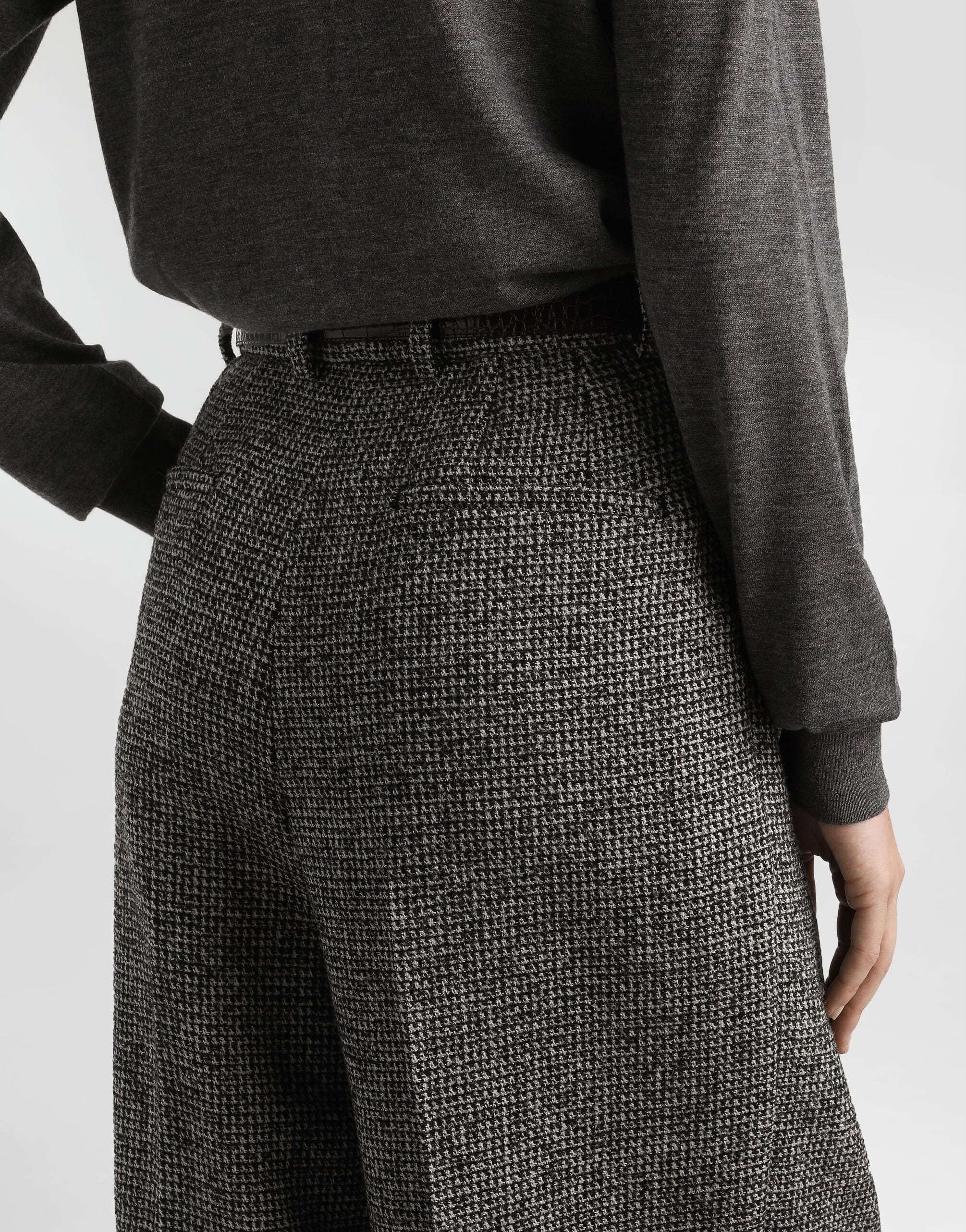 Wool blend trousers with dotted print - thumbnail 5