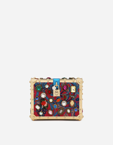 Dolce&Gabbana Tasche Dolce Box aus Jacquardgewebe mit Stickereien Animal-Print BB6003AO043