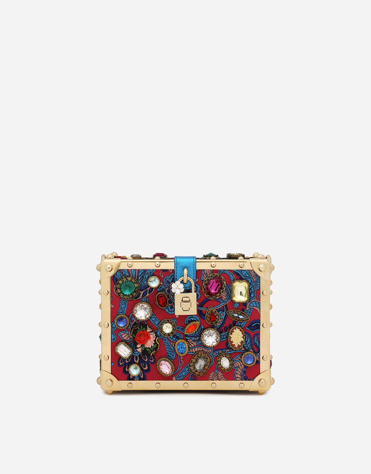 Dolce & Gabbana Tasche Dolce Box aus Jacquardgewebe mit Stickereien Mehrfarbig BB7165AY593