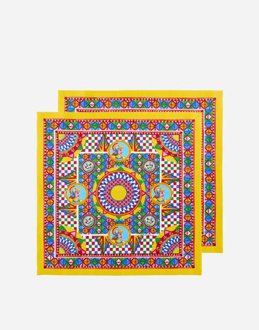 Dolce & Gabbana Set of 2 Linen Napkins Multicolor TCGS06TCAEM