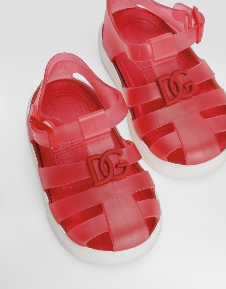 Dolce & Gabbana Rubber sandals with DG logo Red DN0115AT079