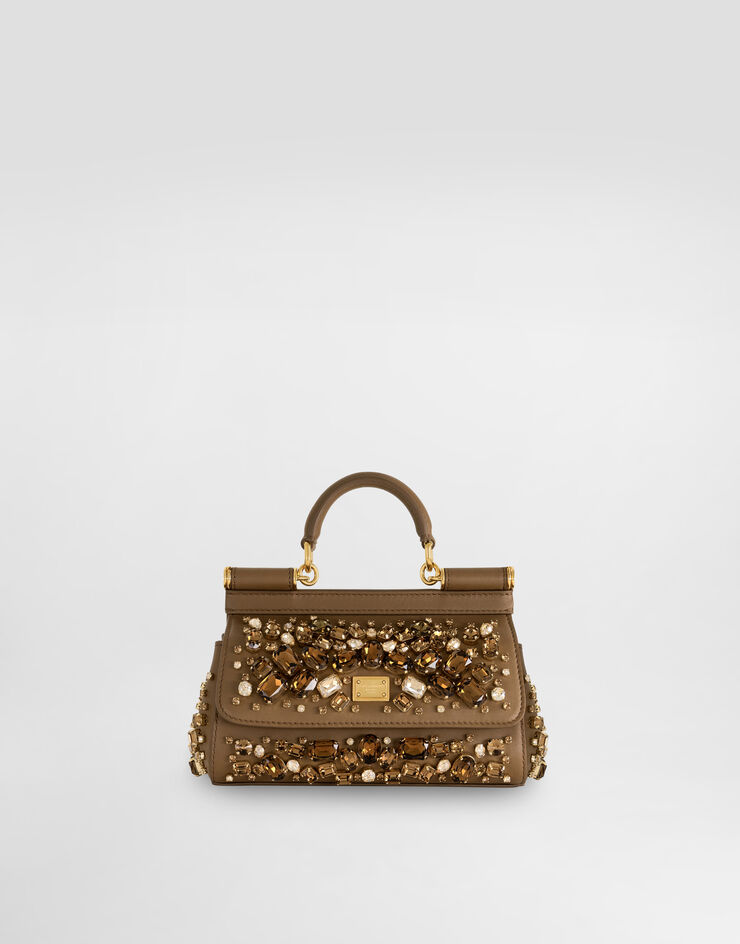 Dolce & Gabbana Sicily mini nappa leather handbag with embroidered bezels Multicolor BB7116C7341