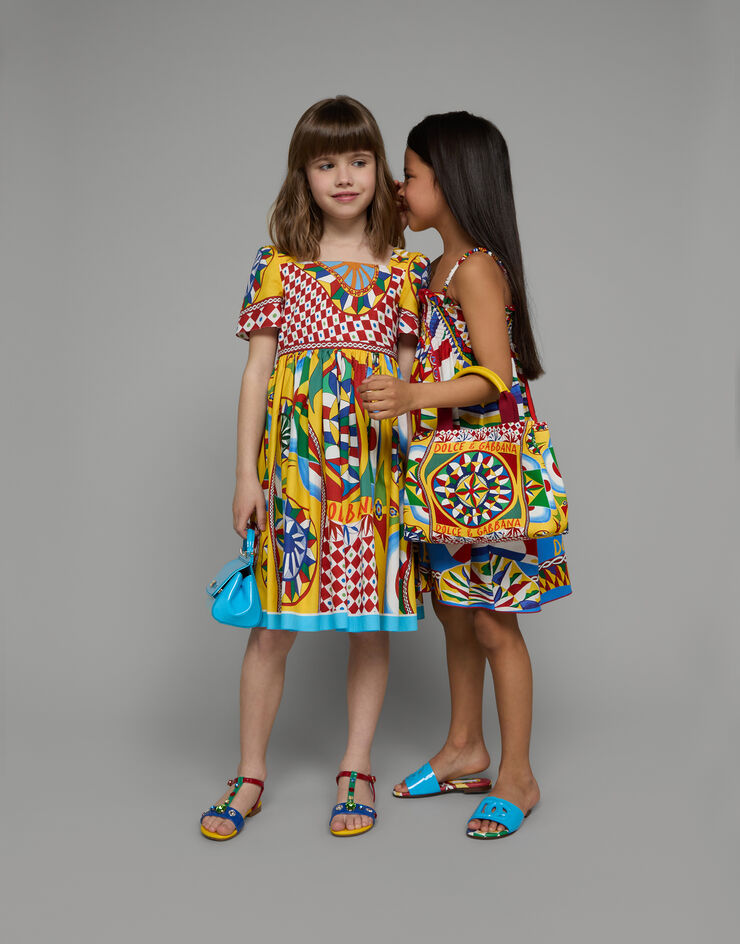 DolceGabbanaSpa Carretto-print poplin sun dress Multicolor L52DA6G7J5F