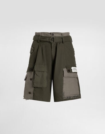 Dolce & Gabbana Treated cotton bermuda shorts Grey GP1U5TG8OW6
