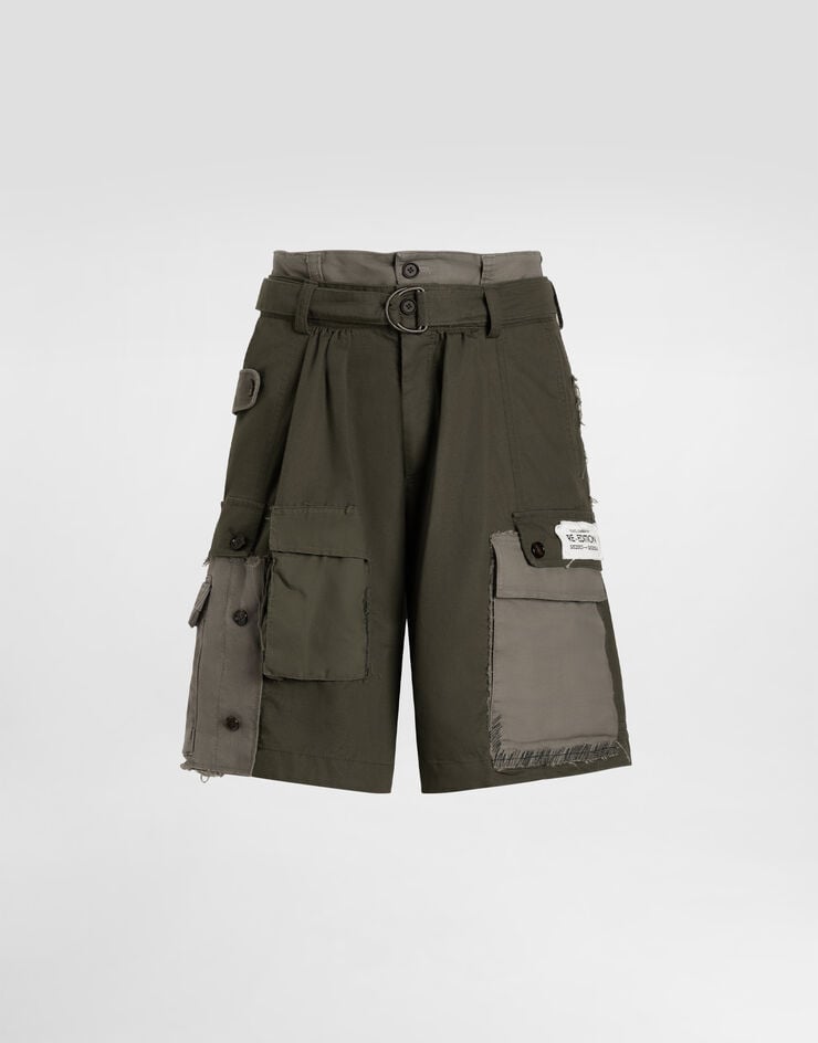 Dolce & Gabbana Treated cotton bermuda shorts Grey GP1U5TG8OW6