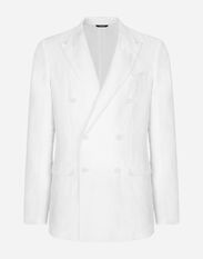 Dolce & Gabbana Double-breasted linen Taormina jacket White GY6IETGG868