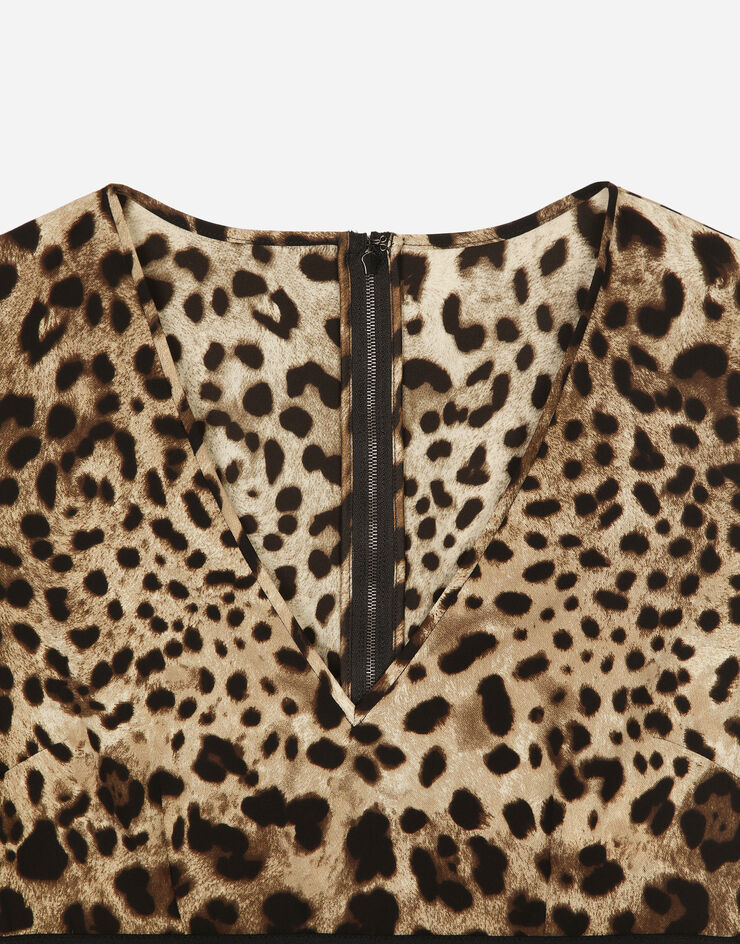 Dolce & Gabbana Top in charmeuse stampa leopardo Stampa animalier F772ETFSADD