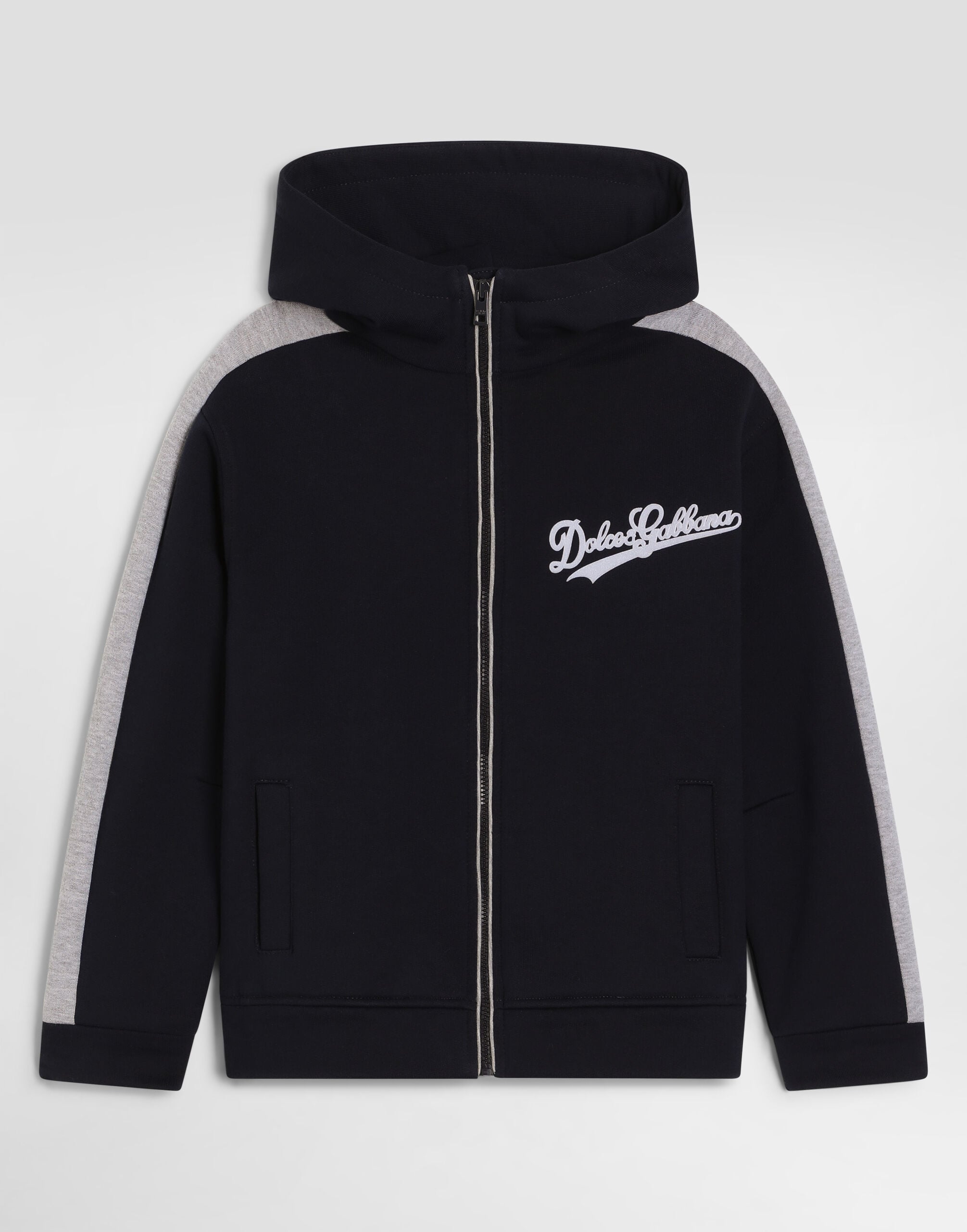 ブルーのボーイズ ロゴ コットン フーディ | Dolce&Gabbana®