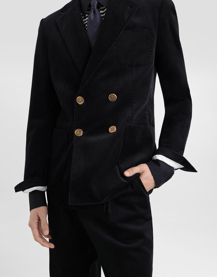 Dolce & Gabbana Portofino double-breasted velvet jacket Dolce & Gabbana Portofino double-breasted velvet jacket Blue G2UQ5TFUWFK