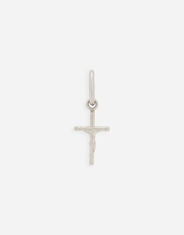 Dolce&Gabbana Einzelne Creole mit Kreuzanhänger Silber WEP7S1W1111