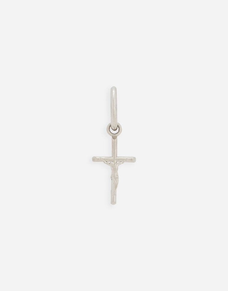 Dolce&Gabbana Single Creole earring with cross pendant Silver WEP7S1W1111