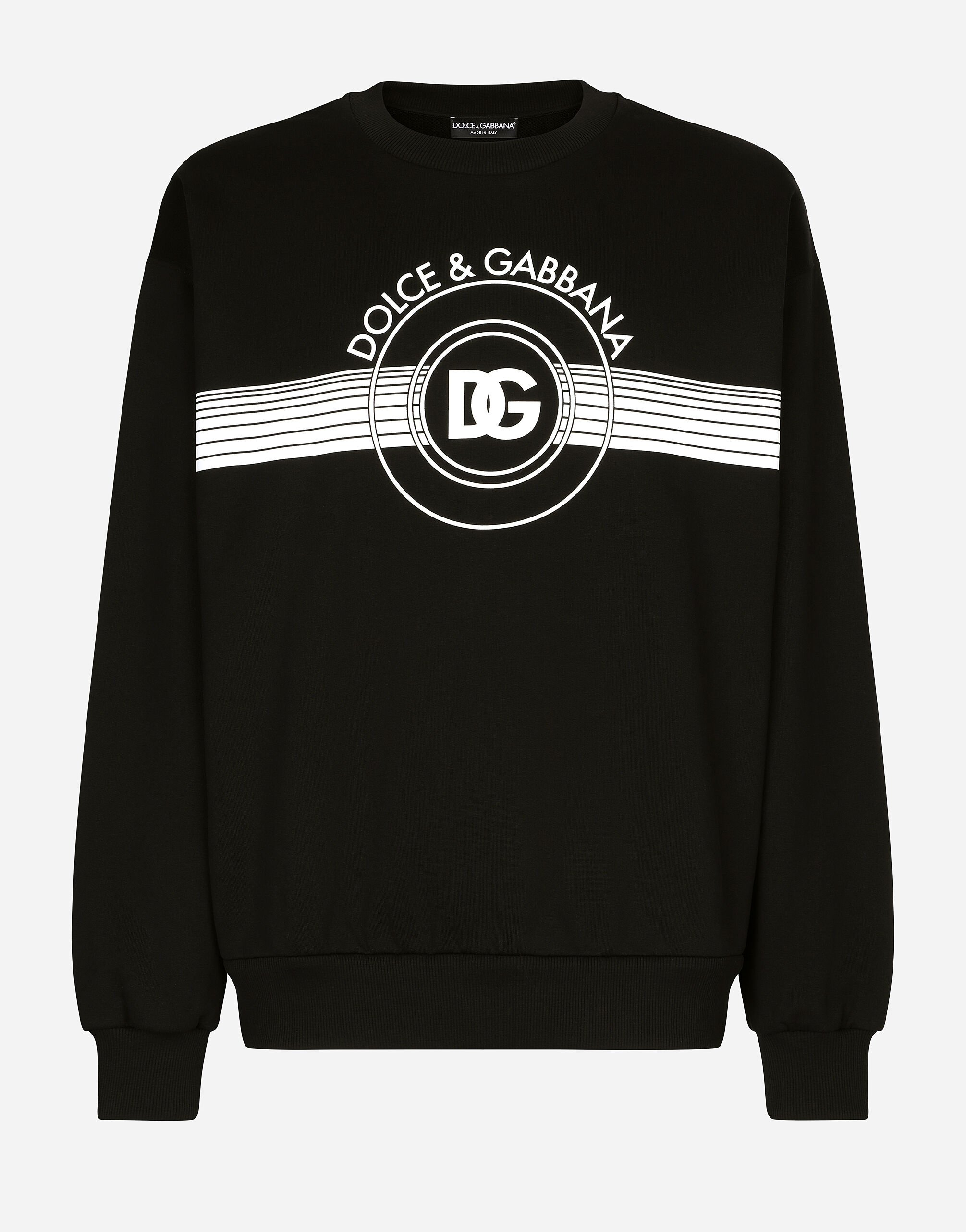 Dolce & Gabbana Sudadera de punto con logotipo DG estampado Negro G9ZU0ZG7K4P