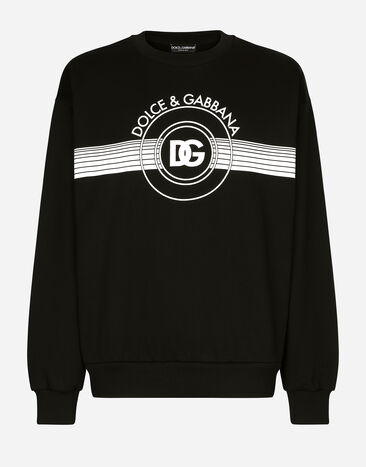 Dolce & Gabbana Свитшот из джерси с принтом логотипа DG черный CS2079AO666