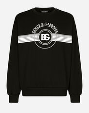 Dolce & Gabbana Jersey sweatshirt with DG logo print Blue G9AURZHU7PP