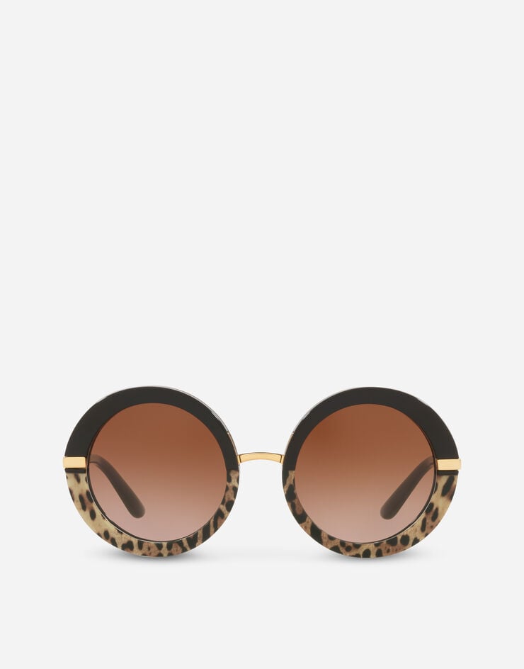 Dolce & Gabbana نظارة شمسية بنصف طبعة طبعة جلد النمر VG439AVP413