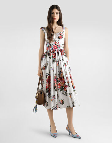 Dolce & Gabbana Flower bouquet-print cotton dress Multicolor F6TTGTHS5UU