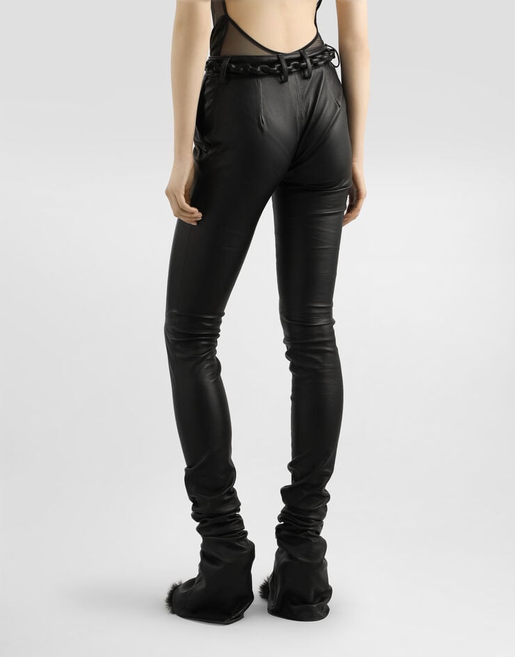 Dolce & Gabbana Stretch nappa leather trousers Black FTDFKLHULYL