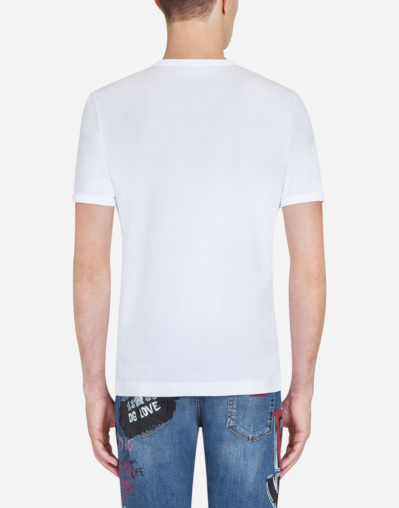 D&G 半袖 Tシャツ ホワイト ALL YOU NEED IS Tシャツ コットン D&Gプリント