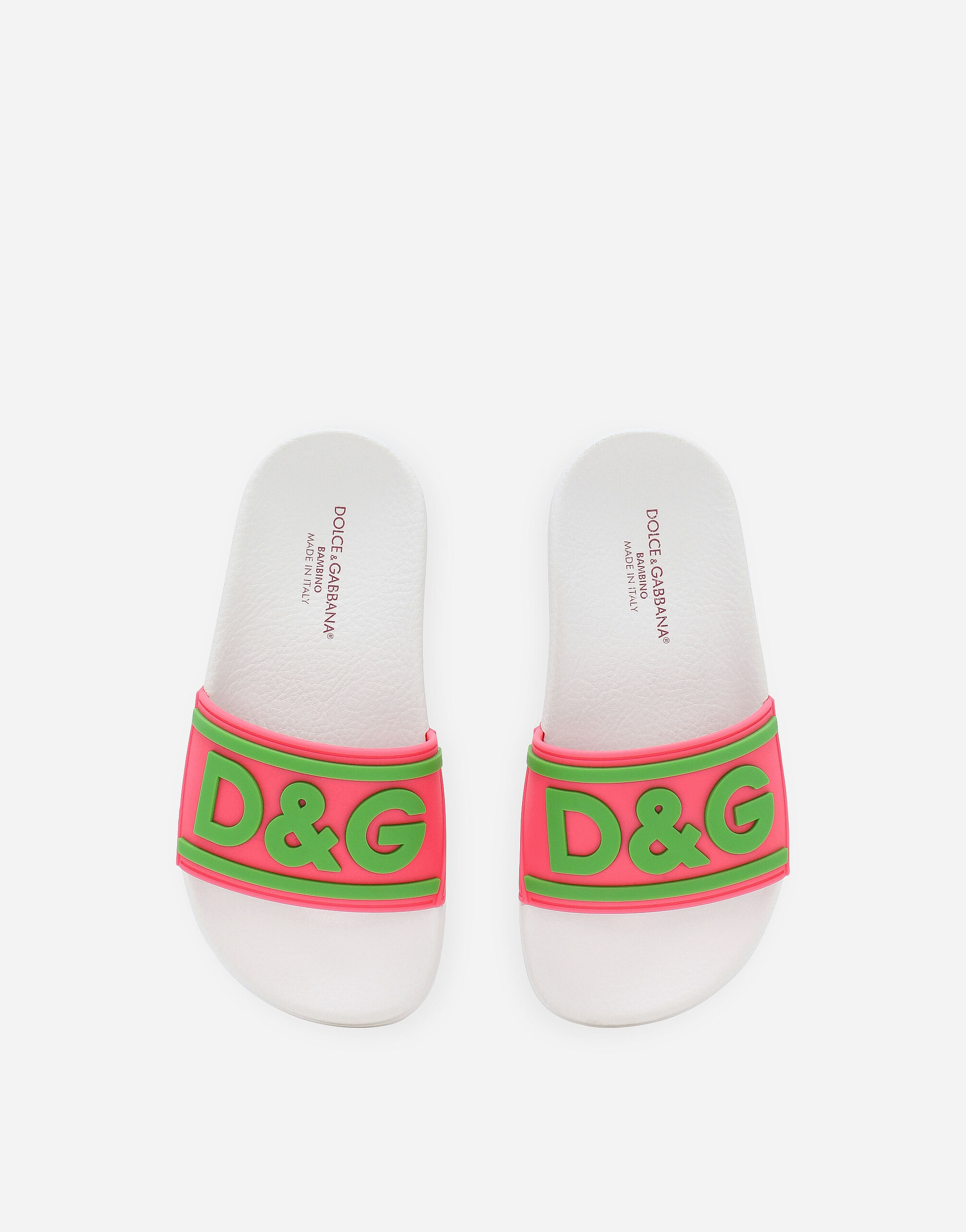 【DOLCE&GABBANA】ビーチウェアスライドサンダル ラバー 4色展開 ピンクのメンズ Rubber beachwear sliders | Dolce&Gabbana®