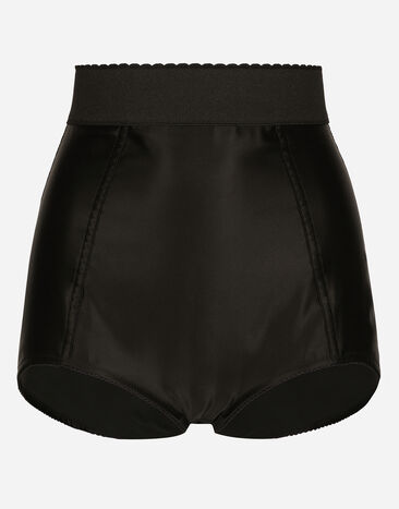 Dolce & Gabbana Culotte in raso di seta ed elastico marquisette Nero FTAG1TGDCMX