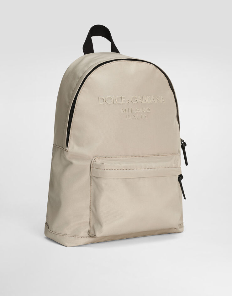 Dolce & Gabbana Zaino in nylon con logo Dolce&Gabbana Beige EM0074AB124