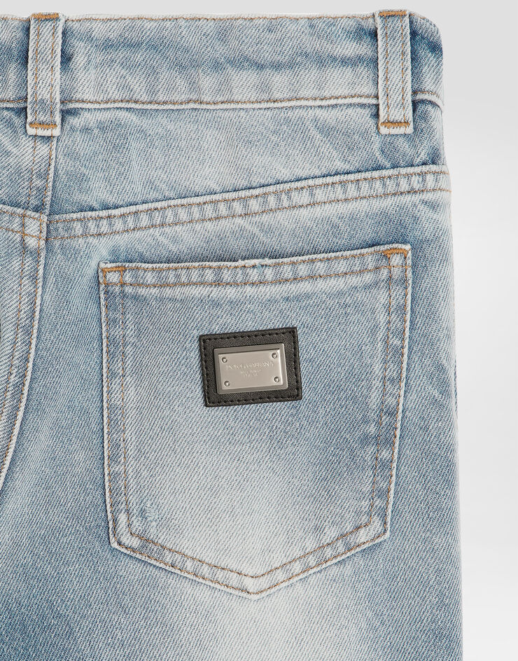 Dolce & Gabbana 5-pocket denim trousers with salt&pepper wash Multicolor L42F90LDD83