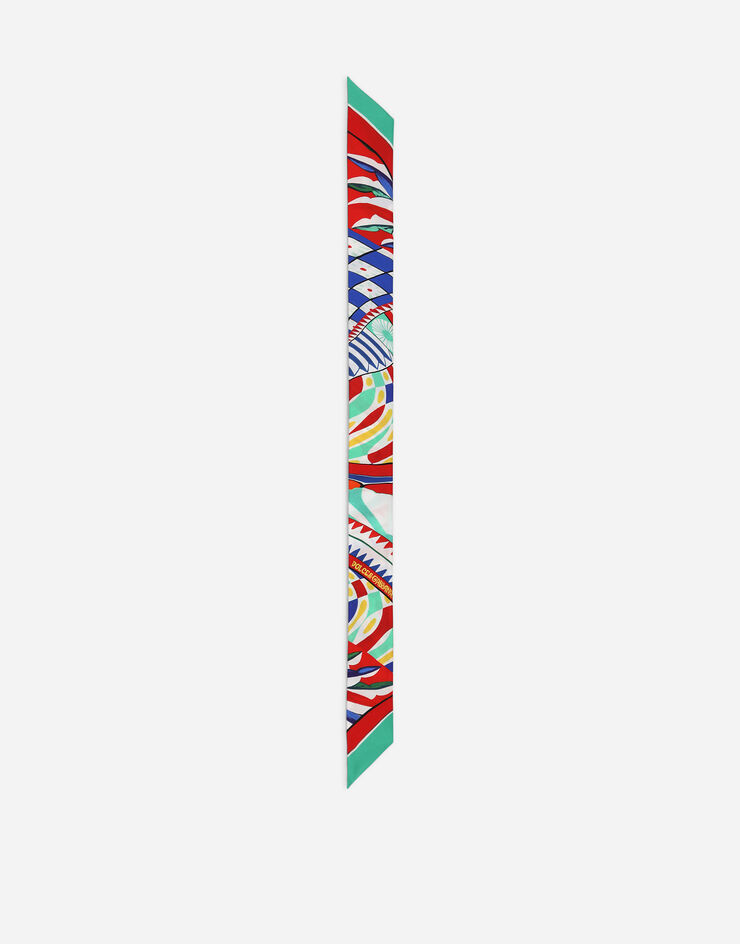 Dolce&Gabbana Bandana 6 x 100 de sarga con estampado Carretto Multicolore FS215AGDBTQ