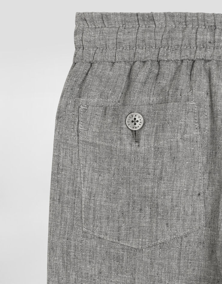 Dolce & Gabbana Jogging trousers in washed linen canvas Grey L44P89FU4MF