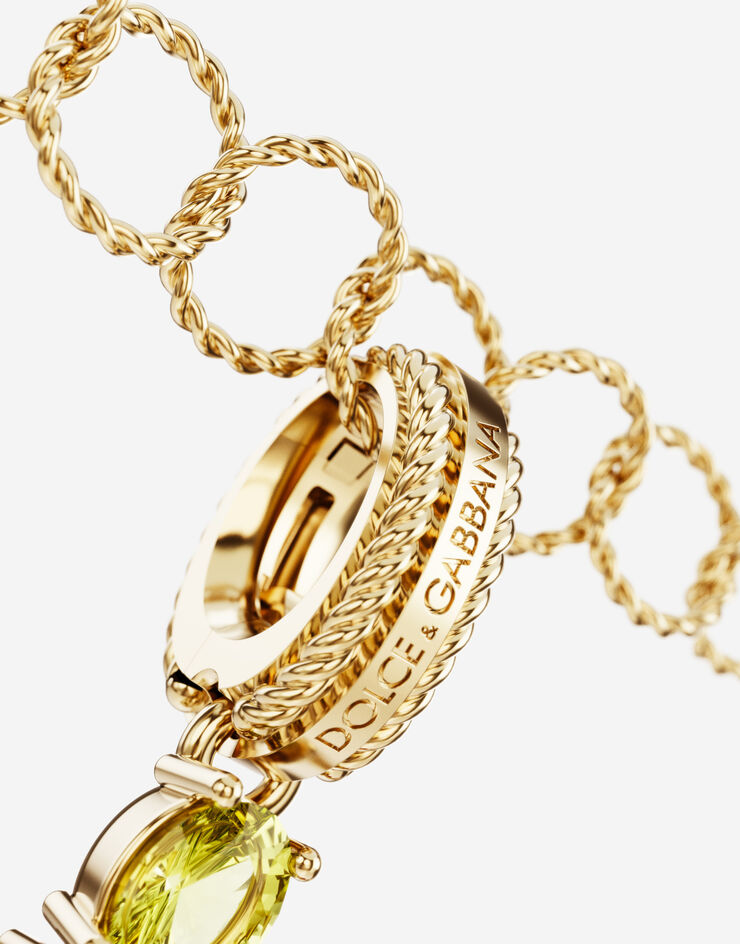 Dolce & Gabbana Подвеска в форме буквы K Rainbow alphabet из желтого золота 18 карат с разноцветными камнями ЗОЛОТОЙ WANR2GWMIXK